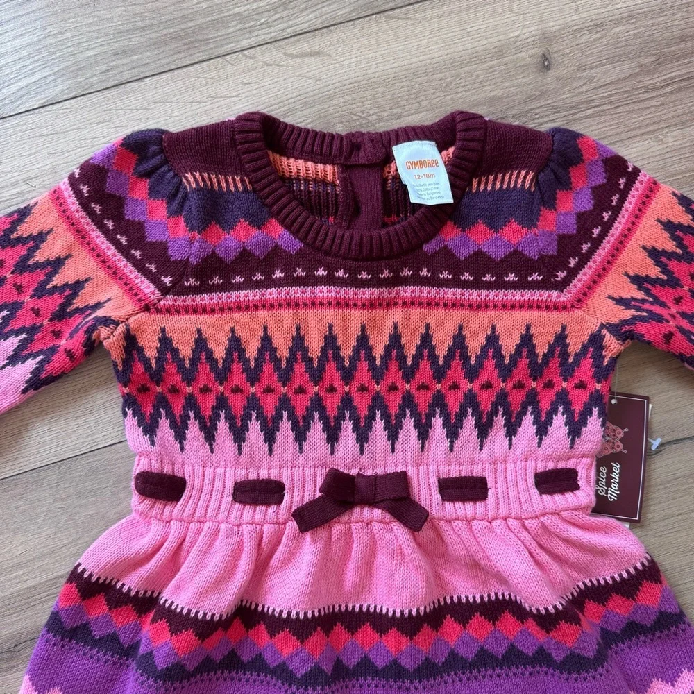 Gymboree Fairisle Sweater Dress Spice Market 12-18 Months